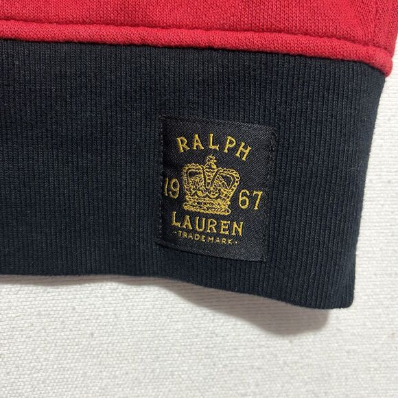 Polo Ralph Lauren Pullover Mens XL Moto Racing Red 1/4 Zip Union Jack British - Picture 6 of 15